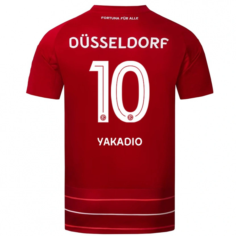 Danxen Mujer Camiseta Johannes Yakadio #10 Rojo Blanco 1ª Equipación 2025/26 La Camisa