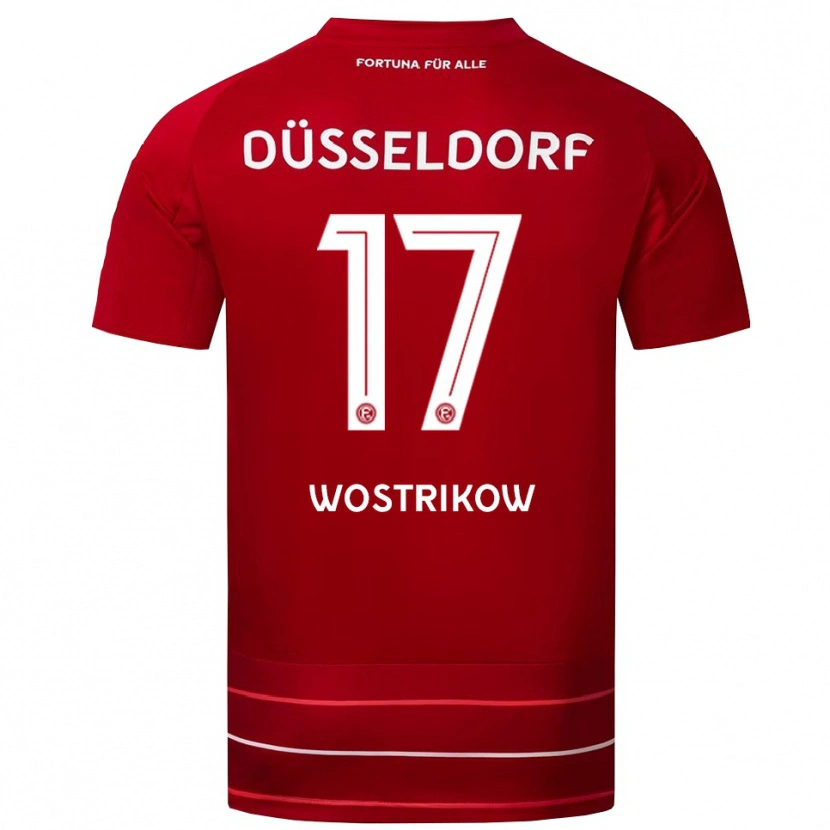 Danxen Mujer Camiseta Danil Wostrikow #17 Rojo Blanco 1ª Equipación 2025/26 La Camisa