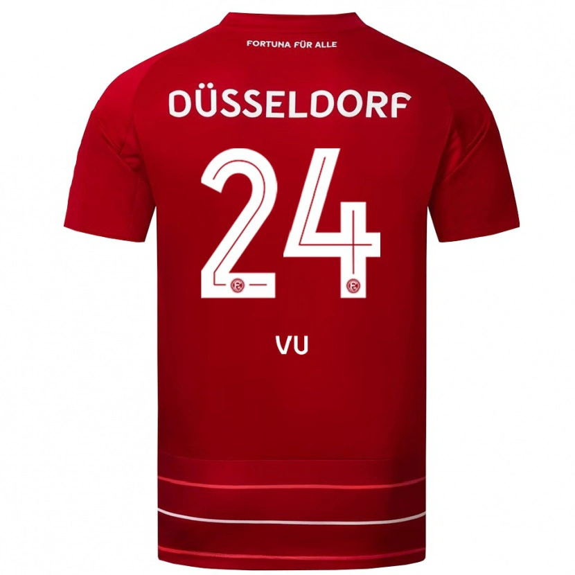 Danxen Mujer Camiseta Simon Vu #24 Rojo Blanco 1ª Equipación 2025/26 La Camisa