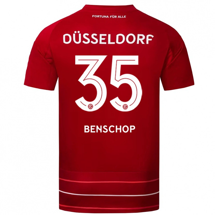 Danxen Mujer Camiseta Charlison Benschop #35 Rojo Blanco 1ª Equipación 2025/26 La Camisa