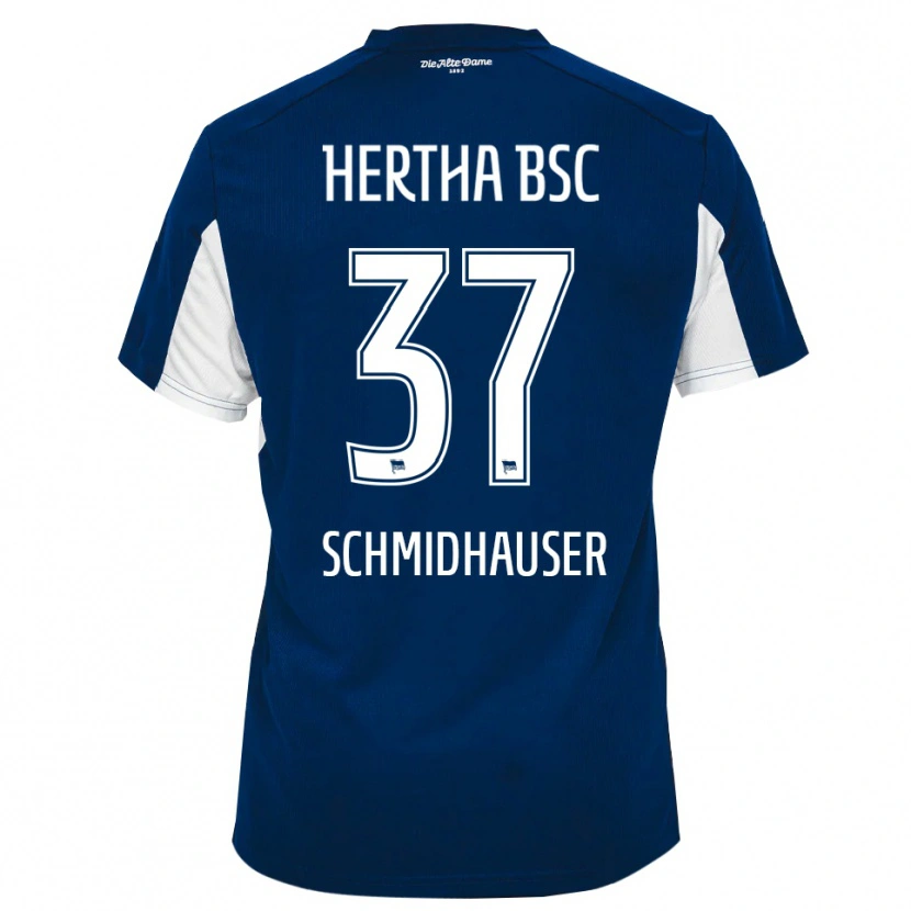Danxen Mujer Camiseta Oliver Schmidhauser #37 Blanco Azul 1ª Equipación 2025/26 La Camisa