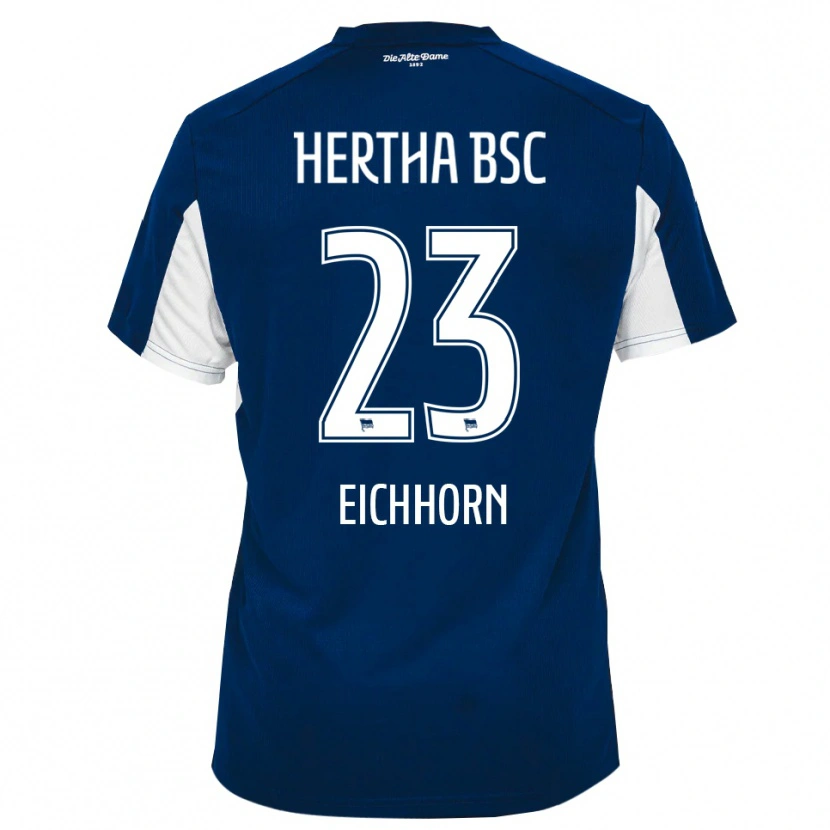 Danxen Mujer Camiseta Kennet Eichhorn #23 Blanco Azul 1ª Equipación 2025/26 La Camisa
