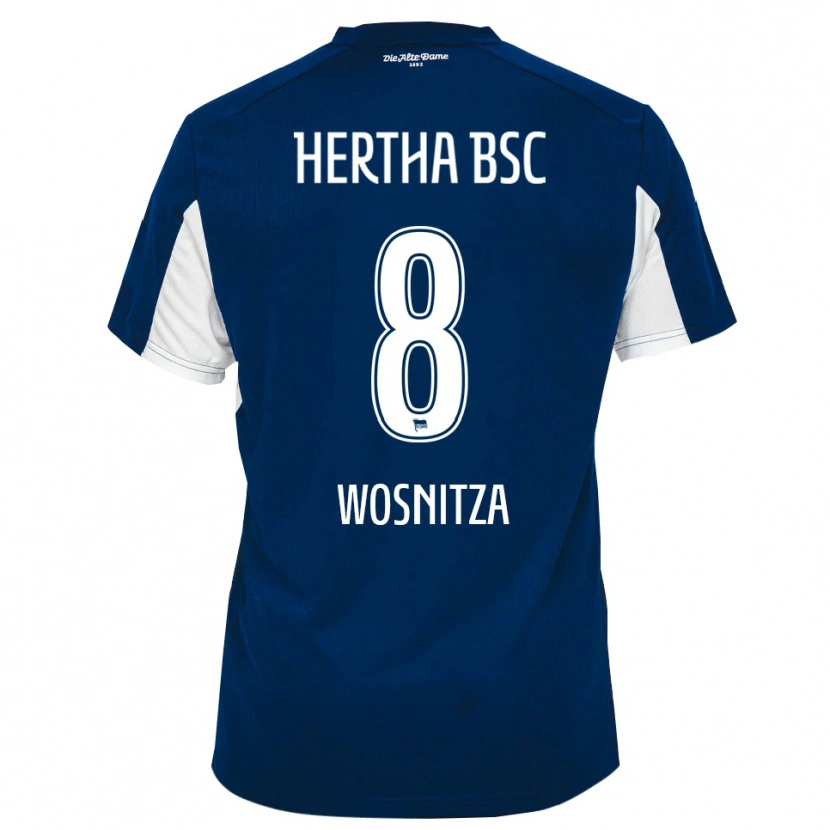 Danxen Mujer Camiseta Noah Wosnitza #8 Blanco Azul 1ª Equipación 2025/26 La Camisa