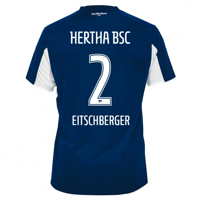 Danxen Mujer Camiseta Julian Eitschberger #2 Blanco Azul 1ª Equipación 2025/26 La Camisa