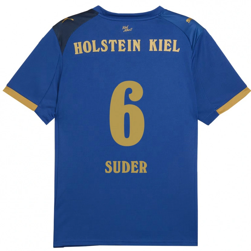 Danxen Mujer Camiseta Lasse Suder #6 Azul Dorado 1ª Equipación 2025/26 La Camisa