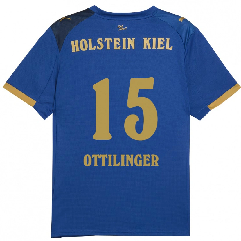 Danxen Mujer Camiseta Tim Ottilinger #15 Azul Dorado 1ª Equipación 2025/26 La Camisa