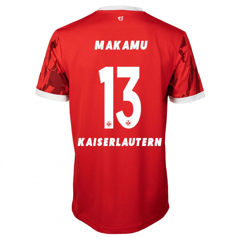 Danxen Mujer Camiseta Bradley Makamu #13 Rojo Blanco 1ª Equipación 2025/26 La Camisa