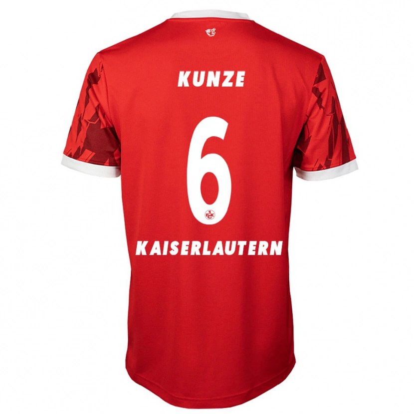Danxen Mujer Camiseta Fabian Kunze #6 Rojo Blanco 1ª Equipación 2025/26 La Camisa