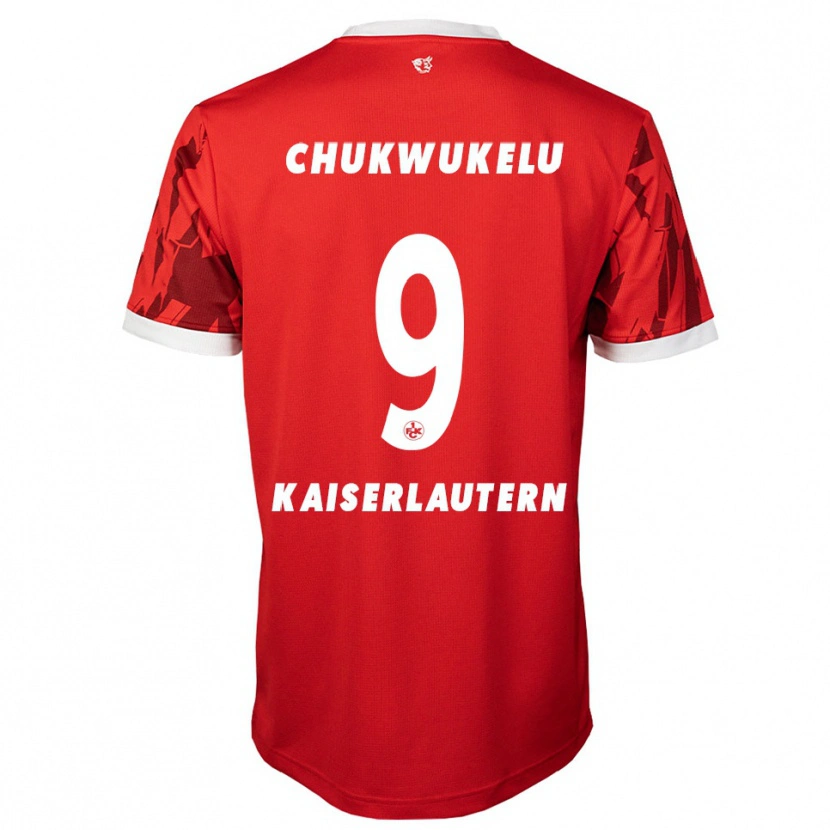 Danxen Mujer Camiseta Chinedu Chukwukelu #9 Rojo Blanco 1ª Equipación 2025/26 La Camisa
