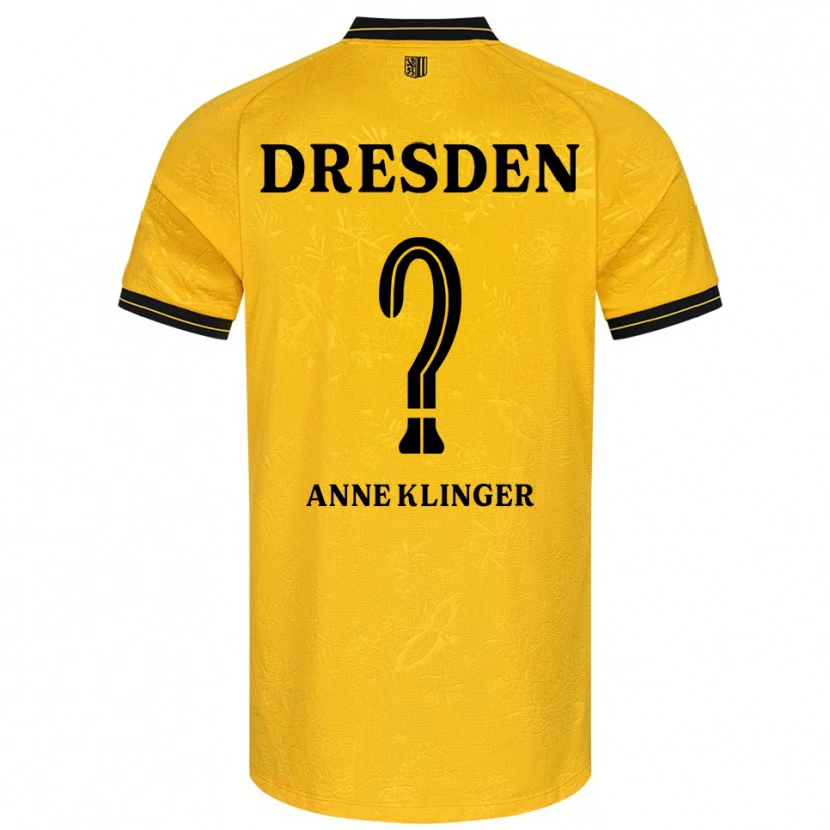 Danxen Mujer Camiseta Jo Anne Klinger #0 Amarillo Negro 1ª Equipación 2025/26 La Camisa