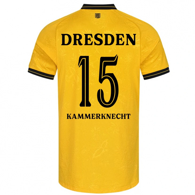 Danxen Mujer Camiseta Claudio Kammerknecht #15 Amarillo Negro 1ª Equipación 2025/26 La Camisa