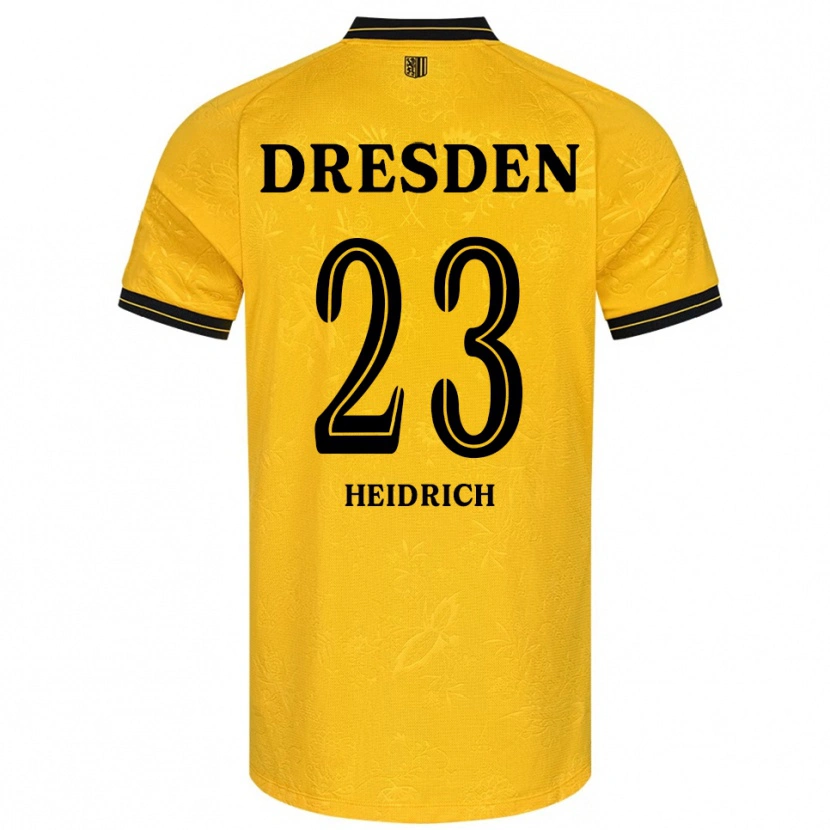 Danxen Mujer Camiseta Janosz Heidrich #23 Amarillo Negro 1ª Equipación 2025/26 La Camisa