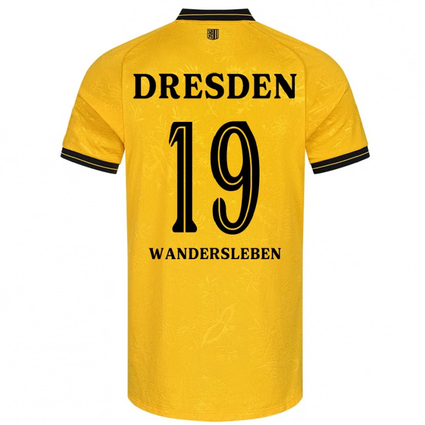 Danxen Mujer Camiseta Arian-Rayan Wandersleben #19 Amarillo Negro 1ª Equipación 2025/26 La Camisa