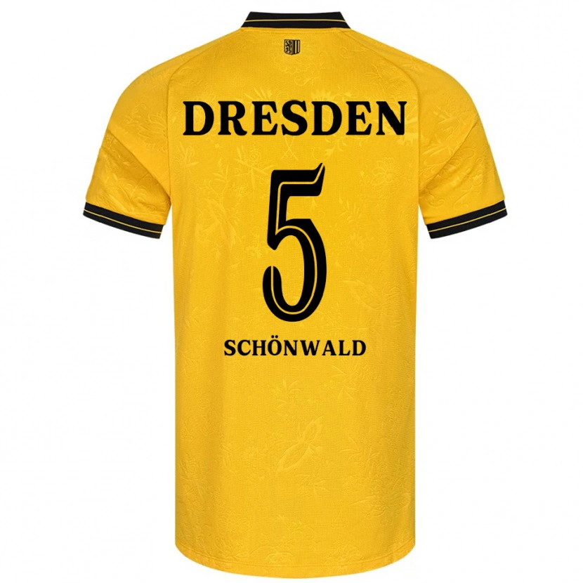 Danxen Mujer Camiseta Laurin Schönwald #5 Amarillo Negro 1ª Equipación 2025/26 La Camisa