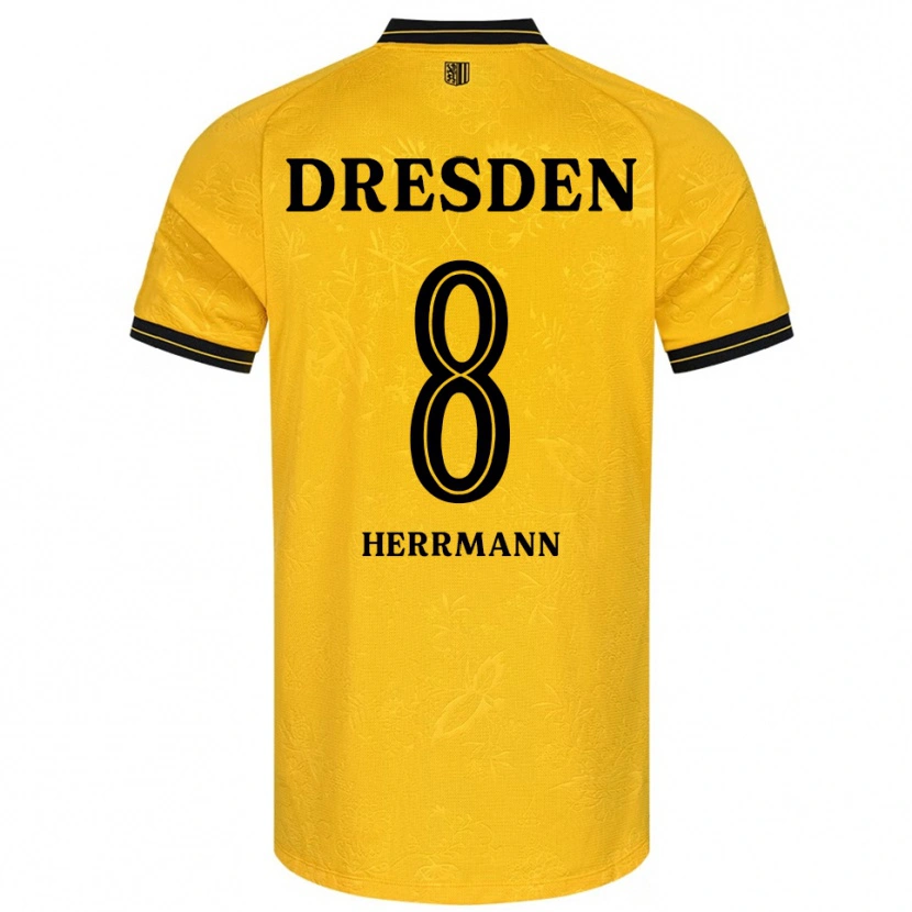 Danxen Mujer Camiseta Luca Herrmann #8 Amarillo Negro 1ª Equipación 2025/26 La Camisa