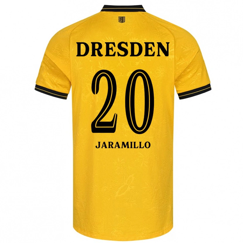 Danxen Mujer Camiseta Santiago Abou Said Jaramillo #20 Amarillo Negro 1ª Equipación 2025/26 La Camisa