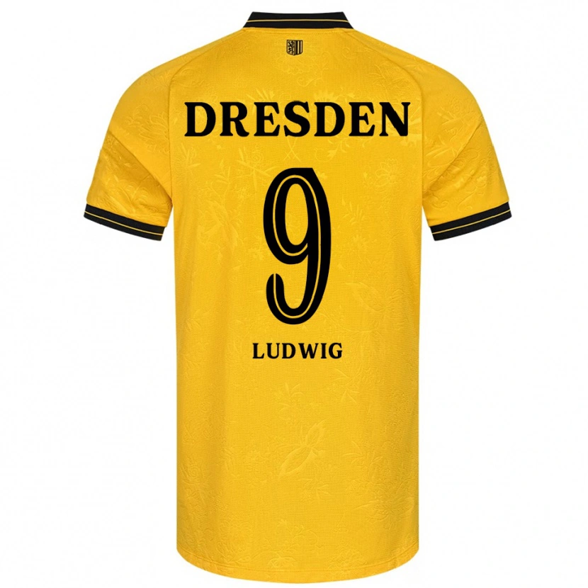 Danxen Mujer Camiseta Yannis Ludwig #9 Amarillo Negro 1ª Equipación 2025/26 La Camisa