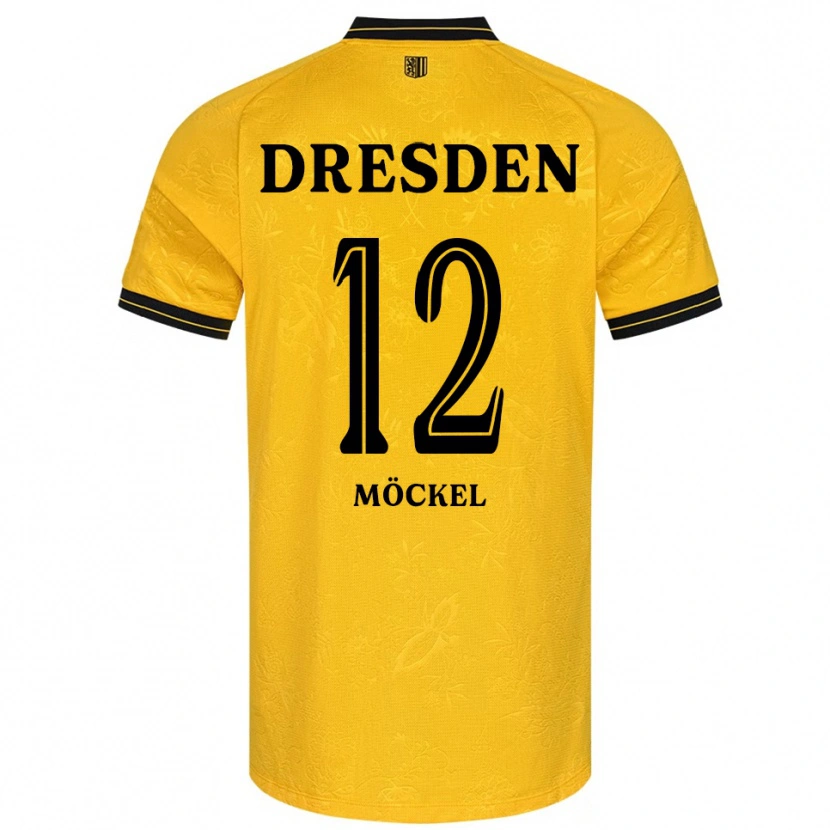 Danxen Mujer Camiseta Richard Möckel #12 Amarillo Negro 1ª Equipación 2025/26 La Camisa