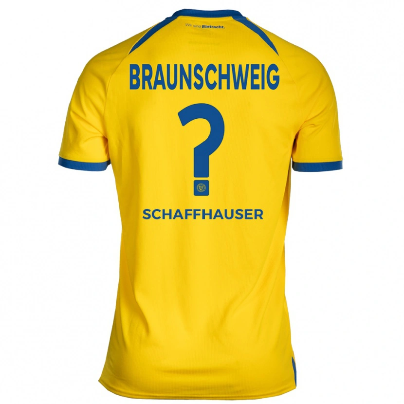 Danxen Mujer Camiseta Andreas Schaffhauser #0 Amarillo Azul 1ª Equipación 2025/26 La Camisa