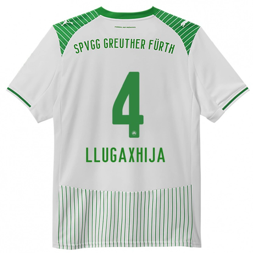 Danxen Mujer Camiseta Florian Llugaxhija #4 Blanco Verde 1ª Equipación 2025/26 La Camisa
