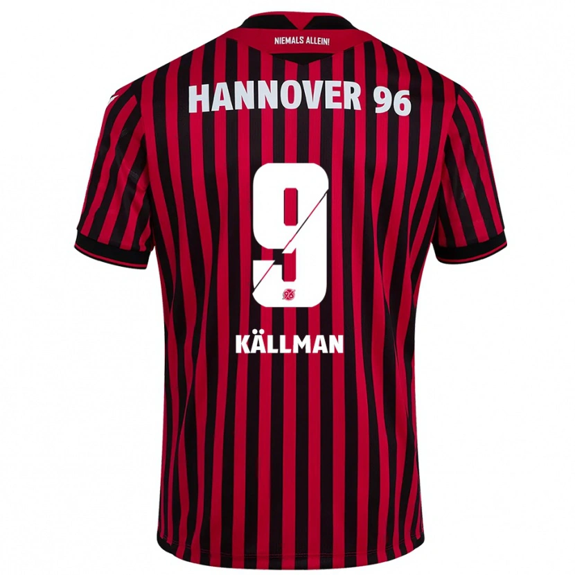 Danxen Mujer Camiseta Benjamin Källman #9 Rojo Negro 1ª Equipación 2025/26 La Camisa