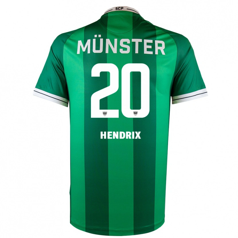 Danxen Mujer Camiseta Jorrit Hendrix #20 Verde Blanco 1ª Equipación 2025/26 La Camisa