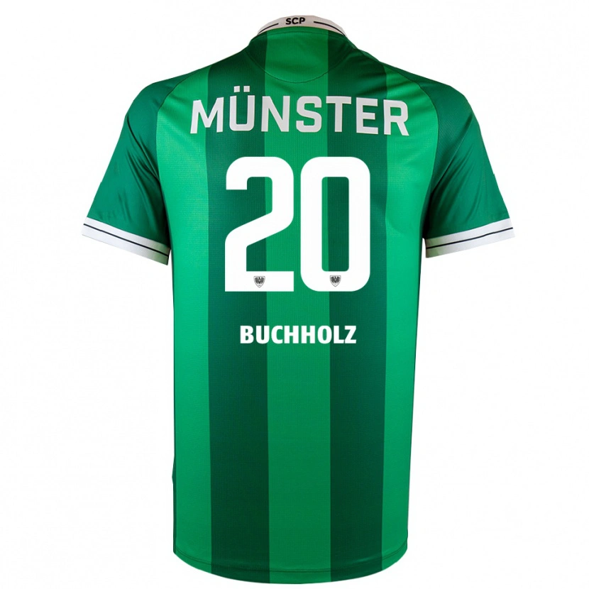 Danxen Mujer Camiseta Julius Buchholz #20 Verde Blanco 1ª Equipación 2025/26 La Camisa