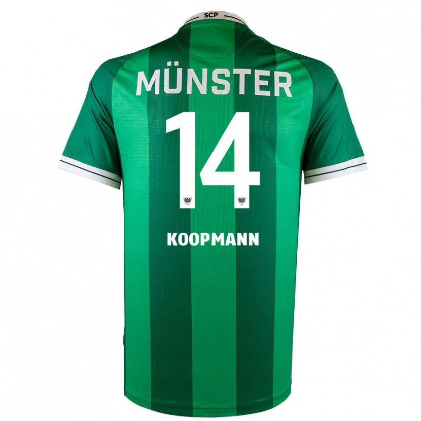 Danxen Mujer Camiseta Pascal Koopmann #14 Verde Blanco 1ª Equipación 2025/26 La Camisa