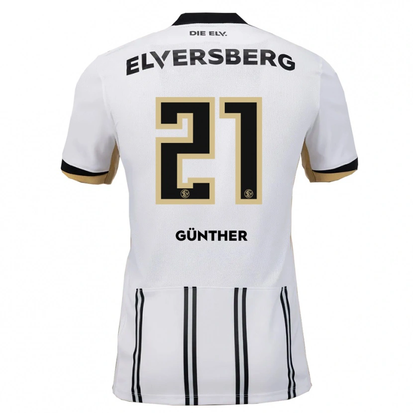 Danxen Mujer Camiseta Lasse Günther #21 Blanco Negro 1ª Equipación 2025/26 La Camisa
