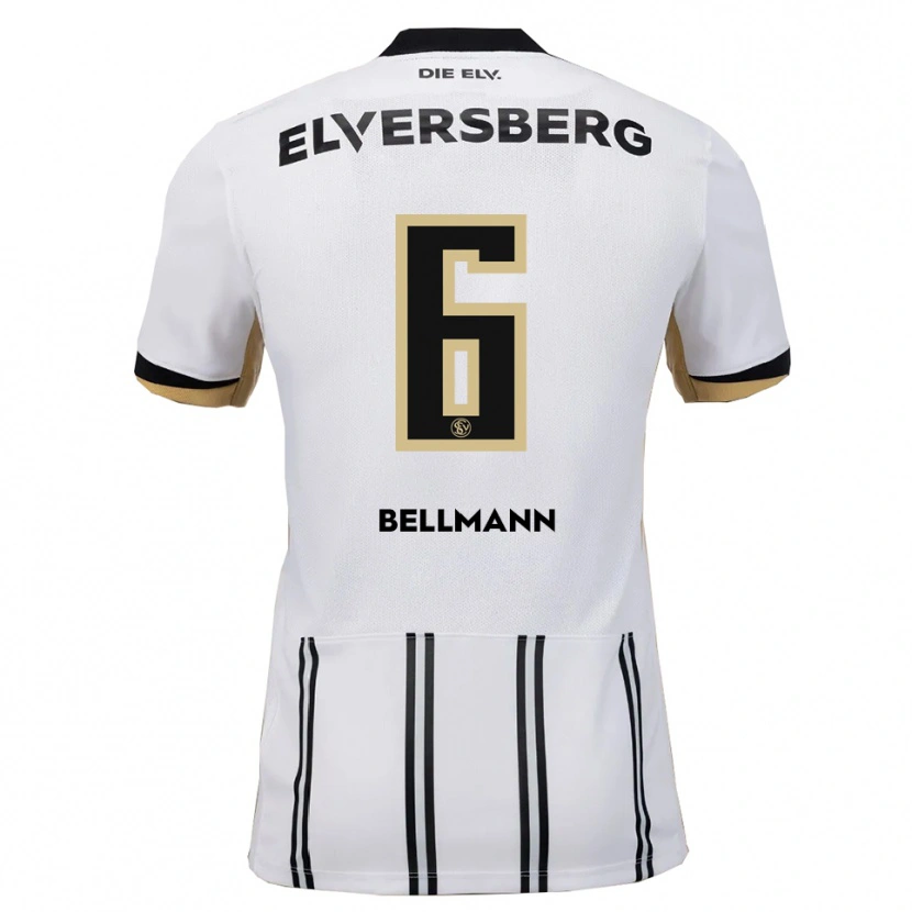 Danxen Mujer Camiseta Niklas Bellmann #6 Blanco Negro 1ª Equipación 2025/26 La Camisa