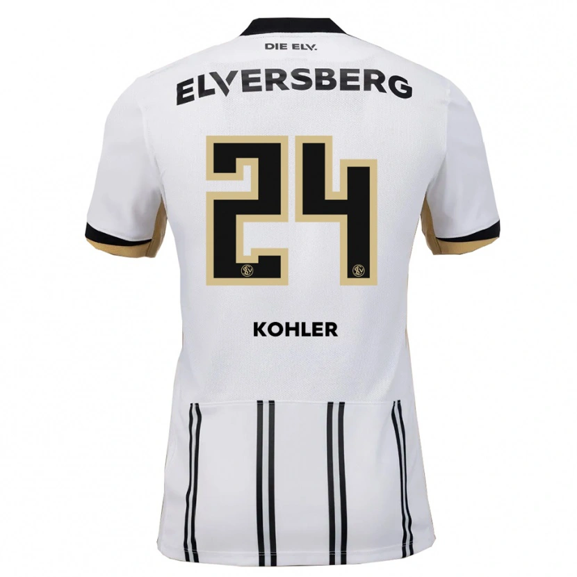 Danxen Mujer Camiseta Lukas Kohler #24 Blanco Negro 1ª Equipación 2025/26 La Camisa