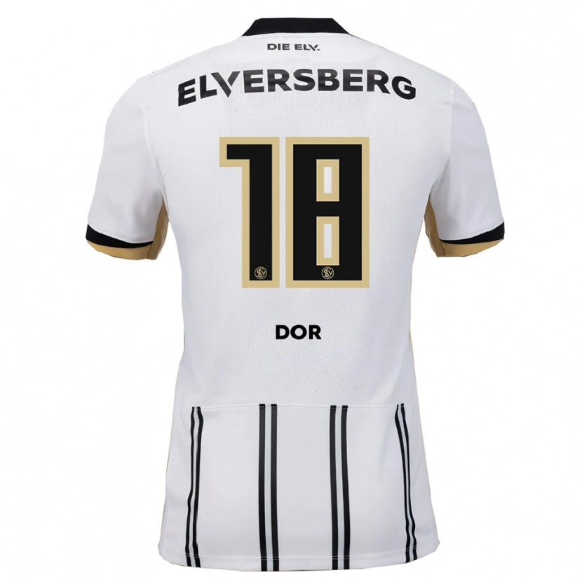 Danxen Mujer Camiseta Jibril Dor #18 Blanco Negro 1ª Equipación 2025/26 La Camisa