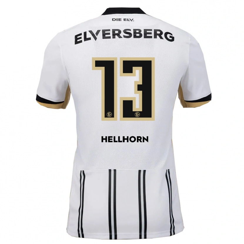 Danxen Mujer Camiseta Denis Hellhorn #13 Blanco Negro 1ª Equipación 2025/26 La Camisa