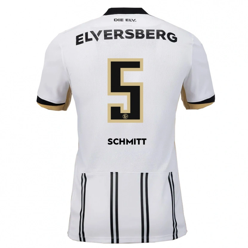 Danxen Mujer Camiseta Leon Schmitt #5 Blanco Negro 1ª Equipación 2025/26 La Camisa