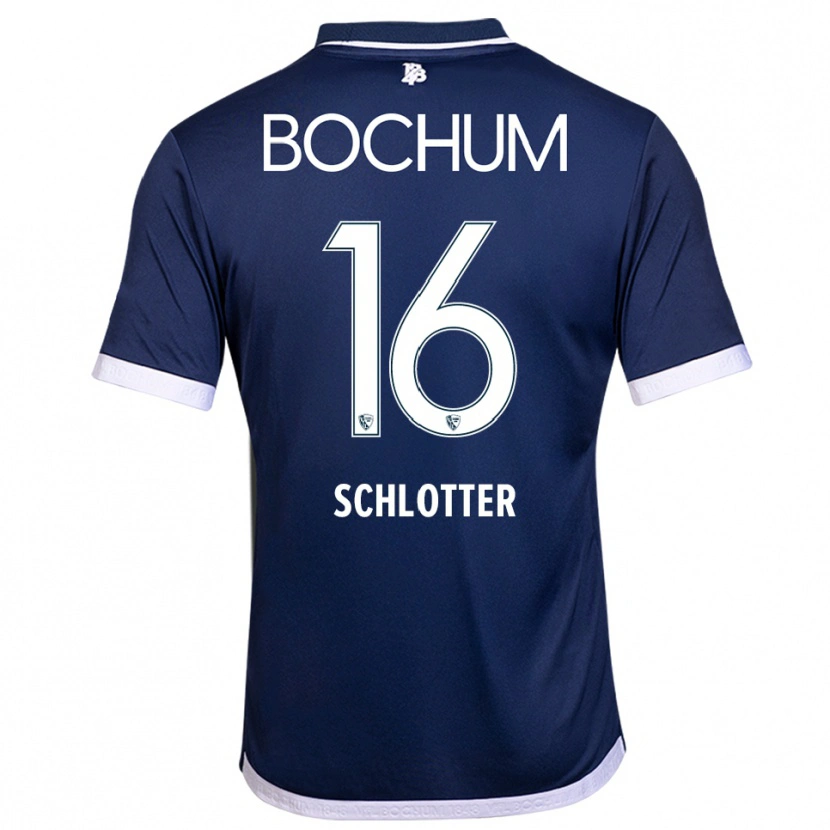 Danxen Mujer Camiseta Joel Schlotter #16 Azul Marino Blanco 1ª Equipación 2025/26 La Camisa