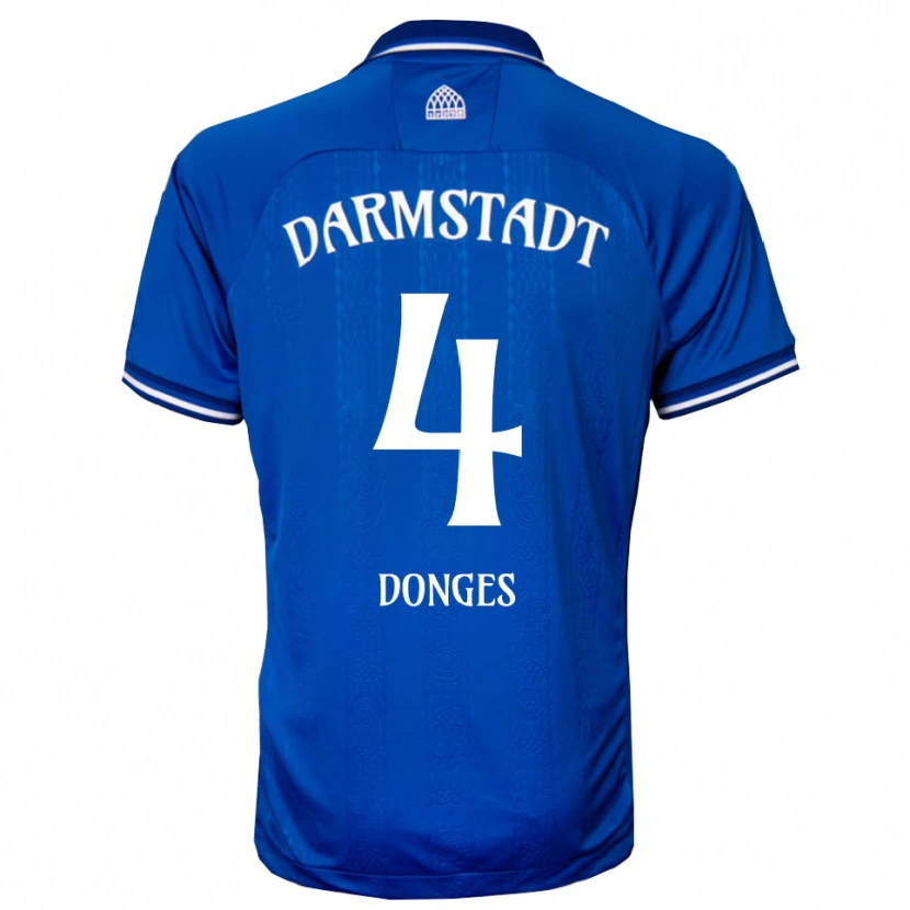 Danxen Mujer Camiseta Julian Donges #4 Azul Blanco 1ª Equipación 2025/26 La Camisa