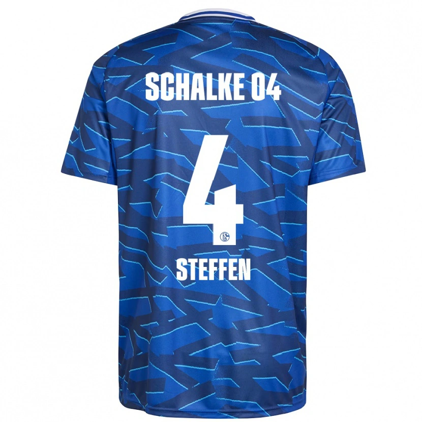 Danxen Mujer Camiseta Kjell Steffen #4 Azul Real Blanco 1ª Equipación 2025/26 La Camisa