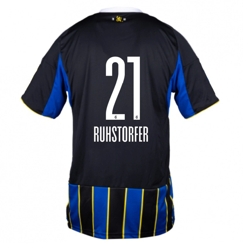 Danxen Mujer Camiseta Kimberly Ruhstorfer #21 Azul Negro Amarillo 1ª Equipación 2025/26 La Camisa