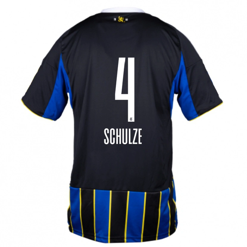 Danxen Mujer Camiseta Mateo Schulze #4 Azul Negro Amarillo 1ª Equipación 2025/26 La Camisa