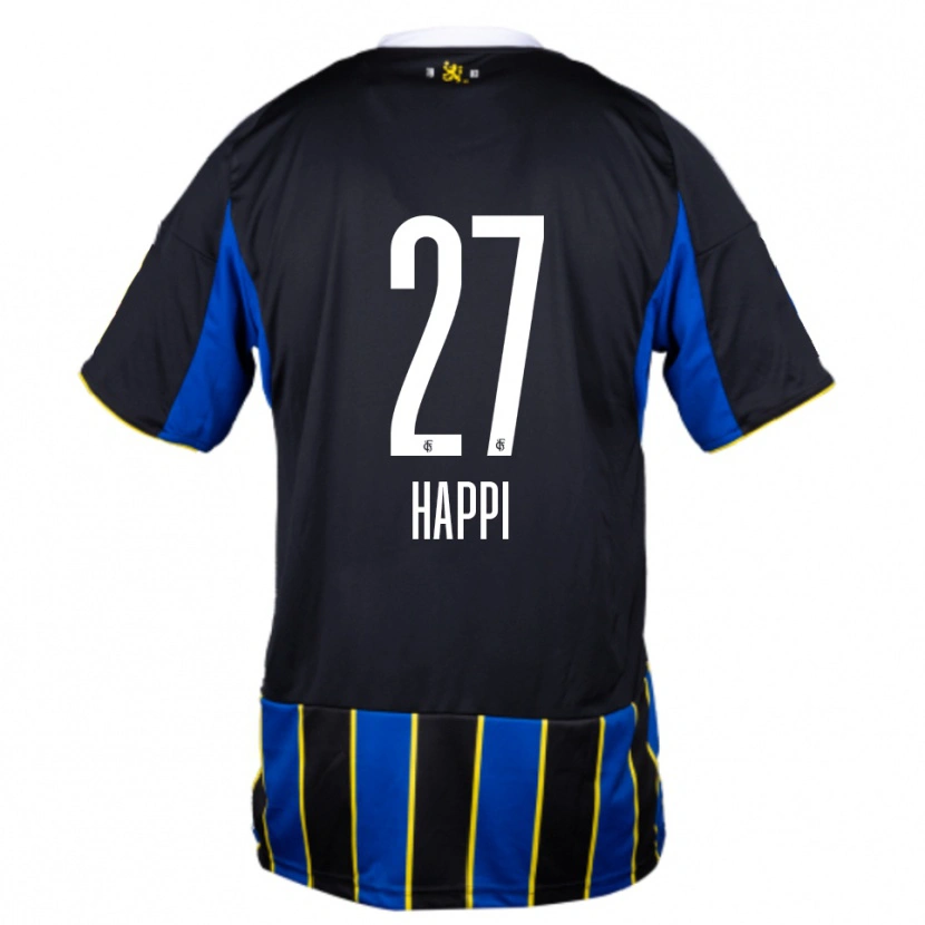 Danxen Mujer Camiseta Joel Happi #27 Azul Negro Amarillo 1ª Equipación 2025/26 La Camisa
