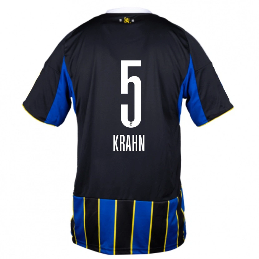 Danxen Mujer Camiseta Elijah Krahn #5 Azul Negro Amarillo 1ª Equipación 2025/26 La Camisa