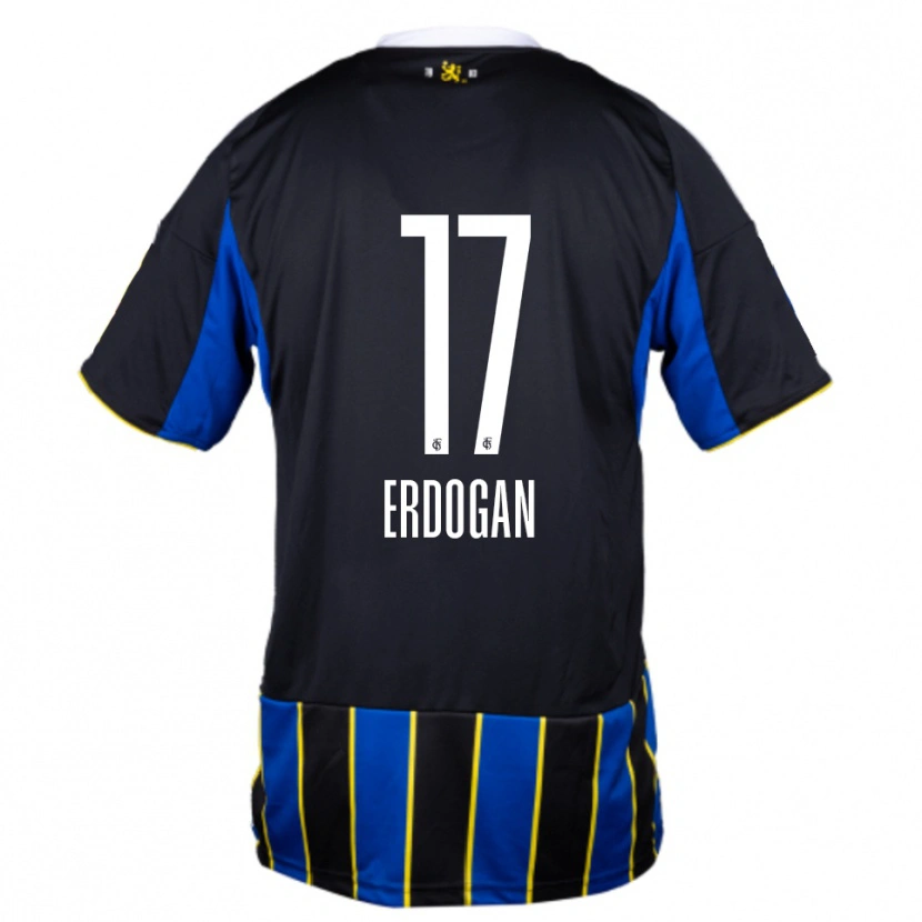 Danxen Mujer Camiseta Emirhan Erdogan #17 Azul Negro Amarillo 1ª Equipación 2025/26 La Camisa