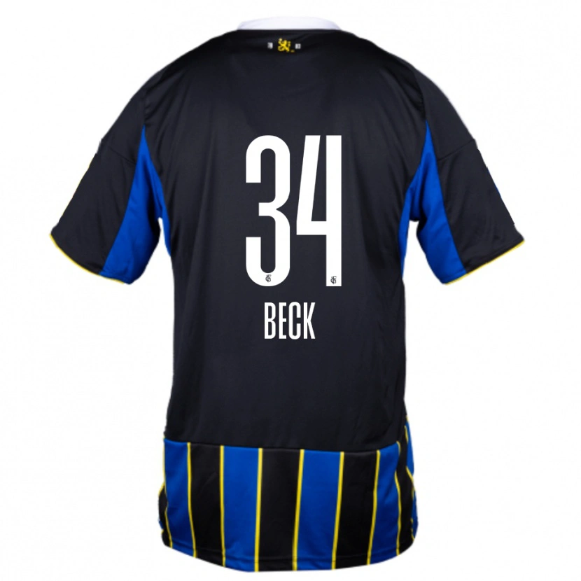 Danxen Mujer Camiseta Luis Beck #34 Azul Negro Amarillo 1ª Equipación 2025/26 La Camisa