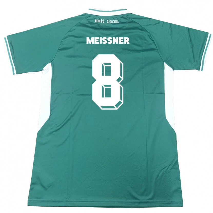 Danxen Mujer Camiseta Thomas Meißner #8 Verde Blanco 1ª Equipación 2025/26 La Camisa