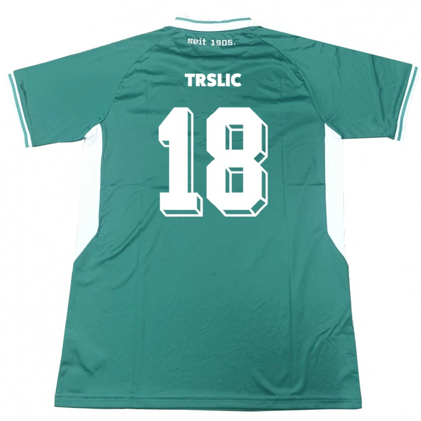 Danxen Mujer Camiseta Luca Trslic #18 Verde Blanco 1ª Equipación 2025/26 La Camisa