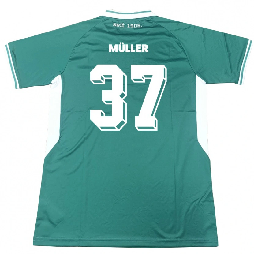 Danxen Mujer Camiseta Sebastian Müller #37 Verde Blanco 1ª Equipación 2025/26 La Camisa