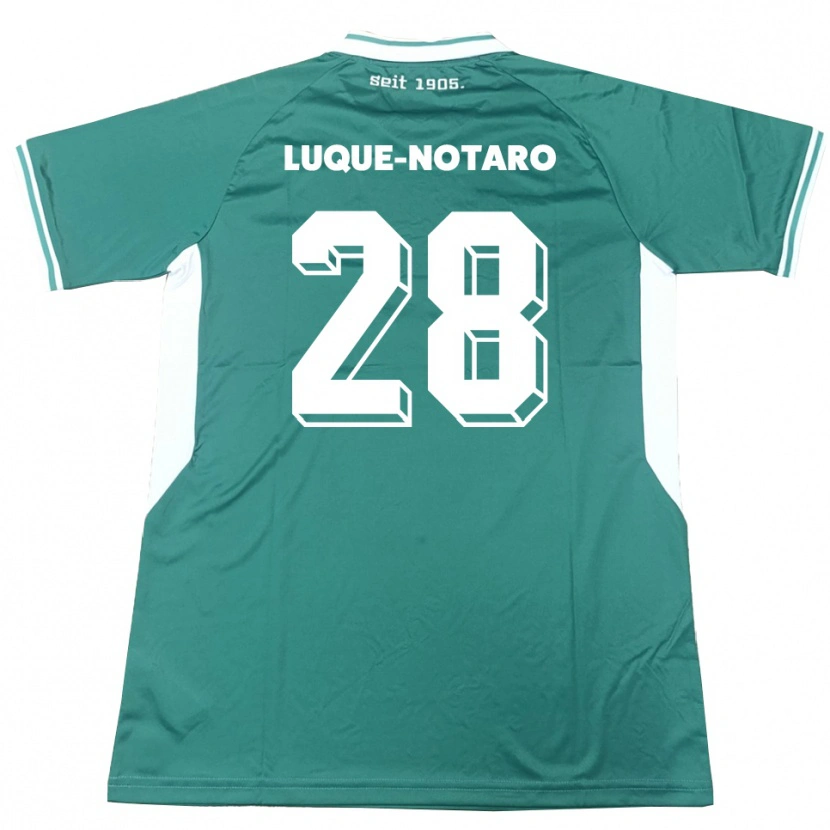 Danxen Mujer Camiseta Fabio Luque-Notaro #28 Verde Blanco 1ª Equipación 2025/26 La Camisa