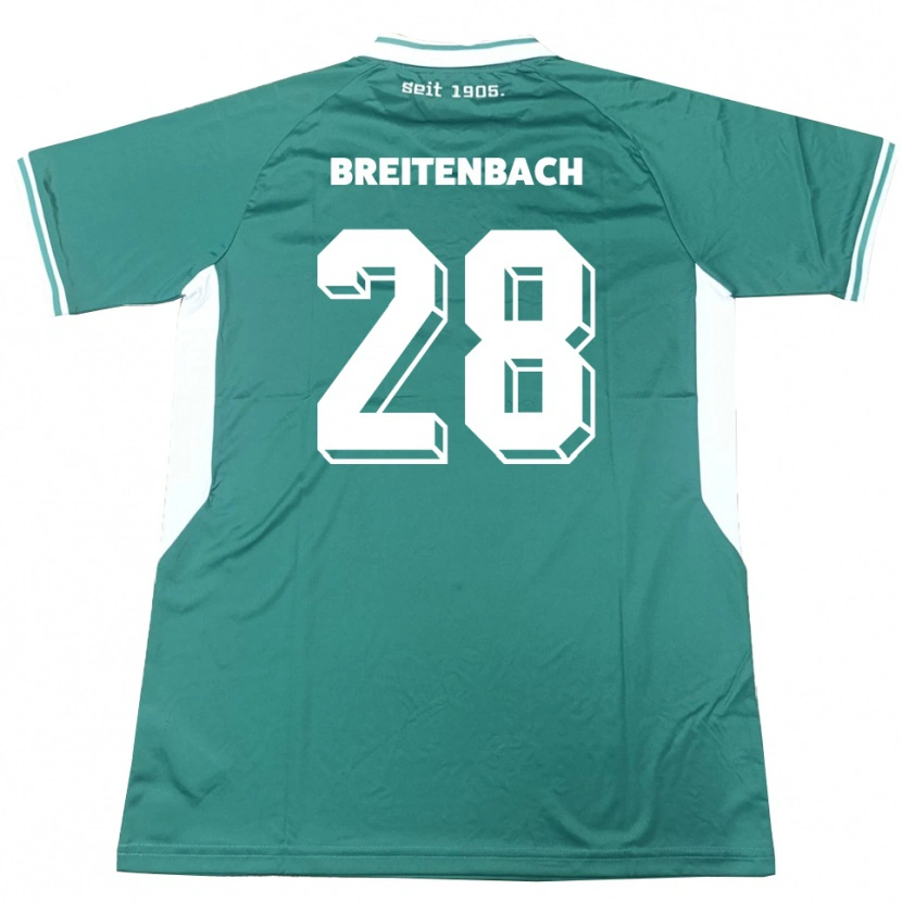 Danxen Mujer Camiseta Fabio Breitenbach #28 Verde Blanco 1ª Equipación 2025/26 La Camisa