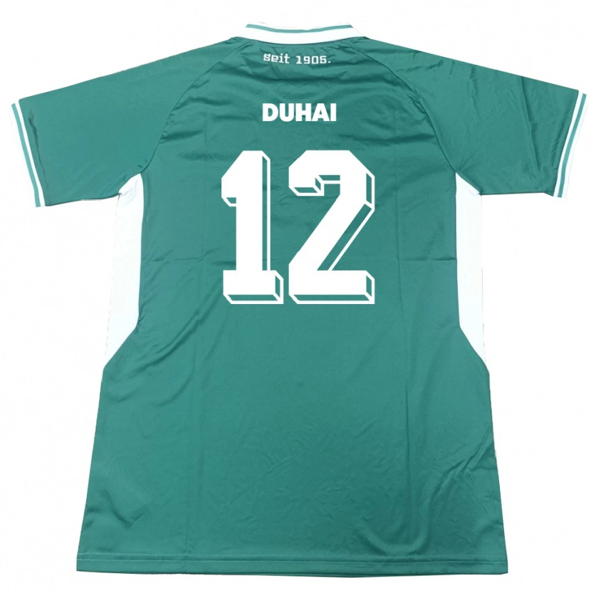 Danxen Mujer Camiseta Konstantin Duhai #12 Verde Blanco 1ª Equipación 2025/26 La Camisa