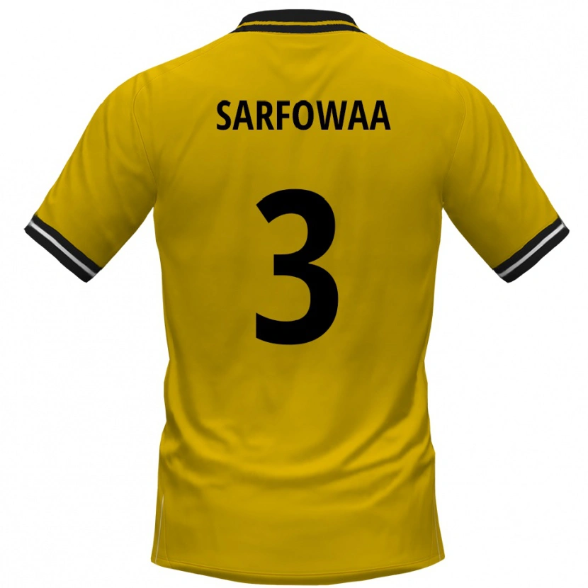 Danxen Mujer Camiseta Christian Sarfowaa #3 Amarillo Negro 1ª Equipación 2025/26 La Camisa